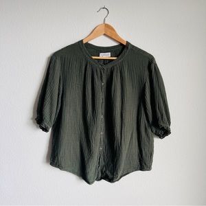 ✂️FINAL PRICE CUT✂️ Cotton Button-Up with Puff Sleeves